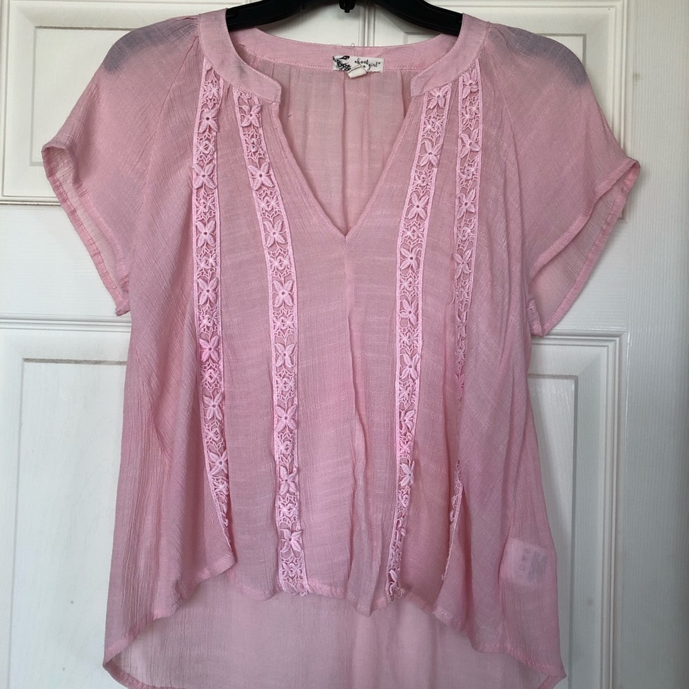 Pink, Sheer Blouse